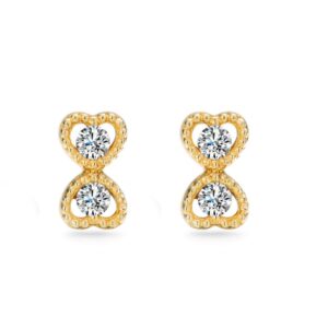 Hoa tai 10K CZ Touching Heart