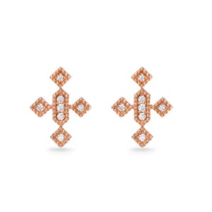 Hoa tai 10K CZ Mosaic Pattern