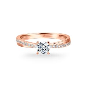 Nhẫn Cưới Nữ 14K CZ Aurora
