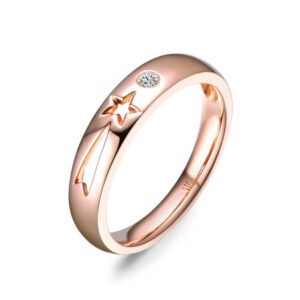 Nhẫn cưới nam 14K CZ Shooting Star