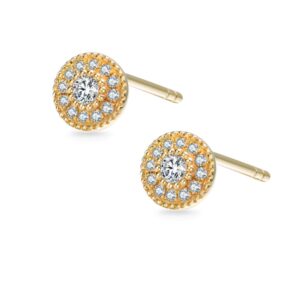 Hoa tai 10K CZ Blooming Sunflower