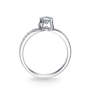 Nhẫn cầu hôn 14K Kim Cương Lab-grown The White Tulip