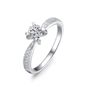 Nhẫn cầu hôn 14K Kim Cương Lab-grown The White Tulip