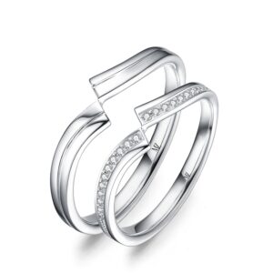 Cặp Nhẫn Cưới 10K CZ Marry Me