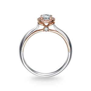 Nhẫn cầu hôn 14K CZ Dusty Rose