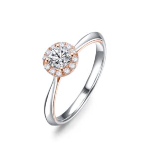 Nhẫn cầu hôn 14K CZ Dusty Rose