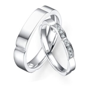 Cặp Nhẫn Cưới 14K Kim Cương Lab-grown Snowdrop