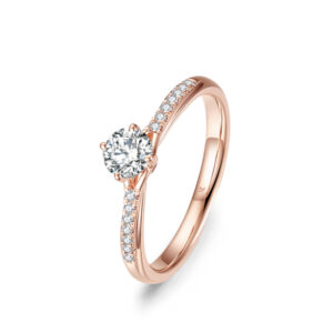 Nhẫn Cầu Hôn 14K Kim Cương Lab-grown Ivory White Rose