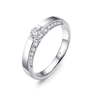 Nhẫn cưới nữ Bạch Kim Kim Cương Happier Everyday