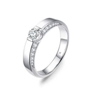 Nhẫn cưới nam Bạch Kim Kim Cương Happier Everyday