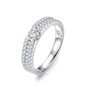 Nhẫn cưới nữ Bạch Kim Kim Cương Heavenly Marriage