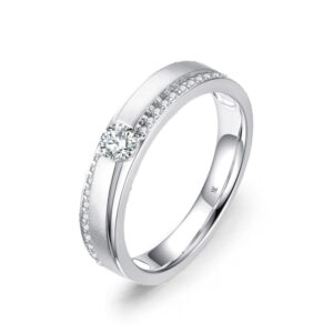 Nhẫn cưới nữ Bạch Kim Kim Cương The Same Heartbeat