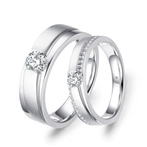 Cặp nhẫn cưới kim cương The Same Heartbeat