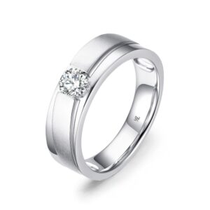 Nhẫn cưới nam Bạch Kim Kim Cương The Same Heartbeat