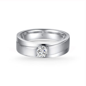 Nhẫn Cưới Nam Bạch Kim Kim Cương The Same Heartbeat