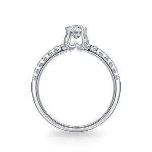 Nhẫn cầu hôn 14K Kim Cương White Rose
