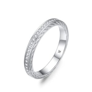 Nhẫn cưới nữ Bạch Kim Kim Cương To The Moon and Back