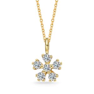 Mặt dây chuyền 10K CZ Shining Snowflake