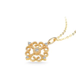 Mặt dây chuyền 10K CZ Amber Sunshine