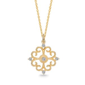 Mặt dây chuyền 10K CZ Amber Sunshine