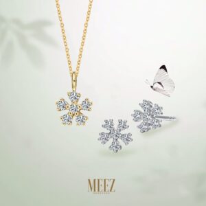 Mặt dây chuyền 10K CZ Shining Snowflake