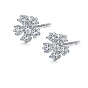 Hoa tai 10K CZ bông tuyết Shining Snowflake