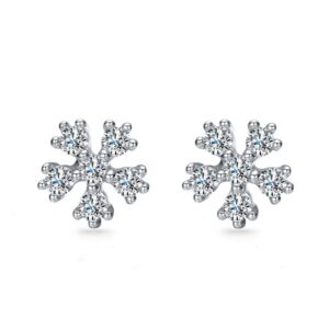 HoaHoa tai 10K CZ bông tuyết Shining Snowflake