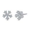 Hoa tai 10K CZ bông tuyết Shining Snowflake