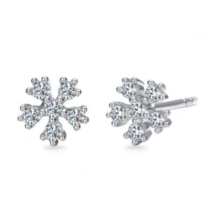 Hoa tai 10K CZ bông tuyết Shining Snowflake