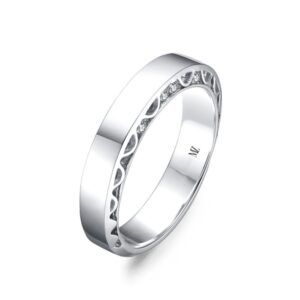 Nhẫn Cưới Nam Bạch Kim Kim Cương Chickadee