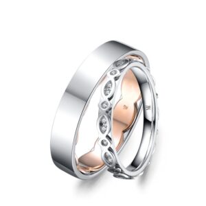 Cặp Nhẫn Cưới 14K Kim Cương The Signs