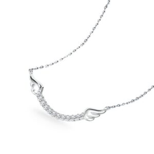 Dây chuyền 10K CZ Angle Wings