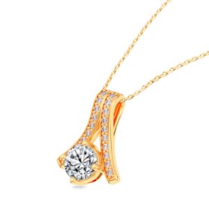 Mặt dây chuyền 10K CZ Flowing Light