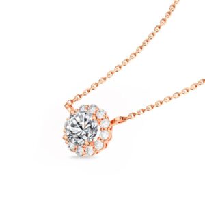 Dây chuyền 10K CZ Halo