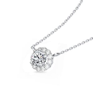 Dây chuyền 10K CZ Halo