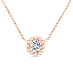 Dây chuyền 10K CZ Halo