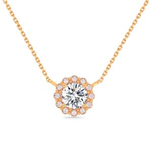 Dây chuyền 10K CZ Halo