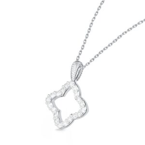 Mặt dây chuyền 10K Kim Cương Lab-grown Clover
