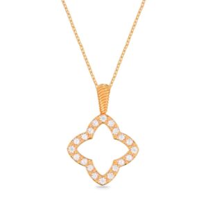 Mặt dây chuyền 10K Kim Cương Lab-grown Clover