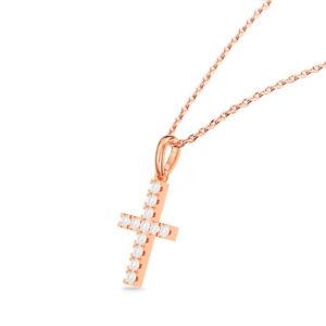 Mặt dây chuyền 10K CZ Cross