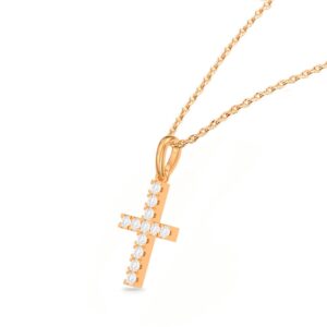 Mặt dây chuyền 10K CZ Cross