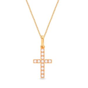Mặt dây chuyền 10K CZ Cross