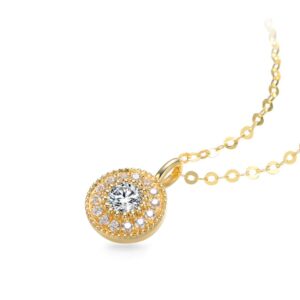 Mặt dây chuyền 10K CZ Blooming Sunflower