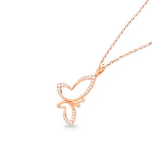 Mặt dây chuyền 10K CZ Butterfly