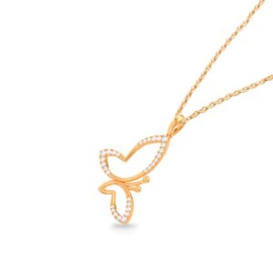 Mặt dây chuyền 10K CZ Butterfly