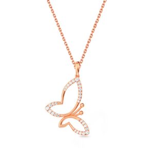 Mặt dây chuyền 10K CZ Butterfly