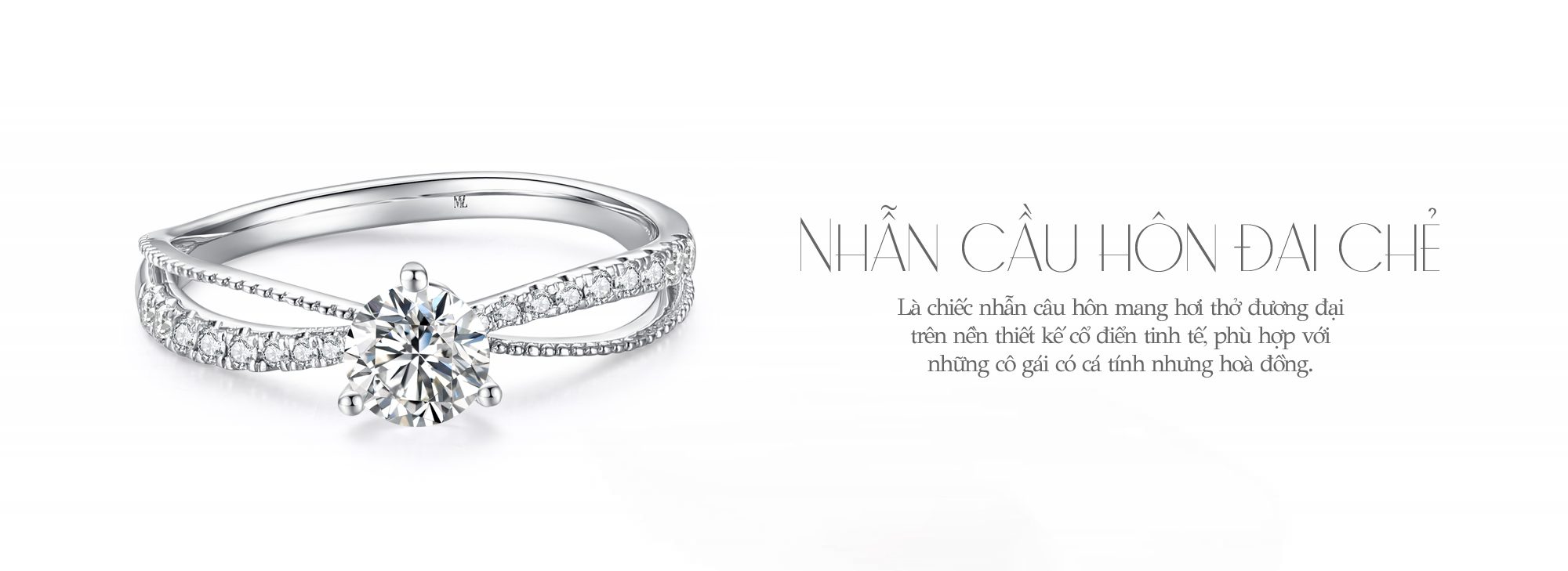Nhẫn Cầu Hôn 14K CZ Meera