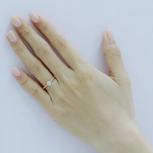 Nhẫn Cầu Hôn 14K Kim Cương Lab-grown Ivory White Rose