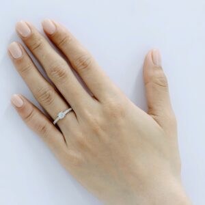 Nhẫn cầu hôn 14K Kim Cương White Rose