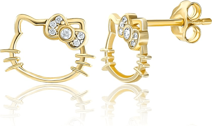 Bông tai vàng hello kitty biểu tượng của sự dễ thương và đáng yêu 2